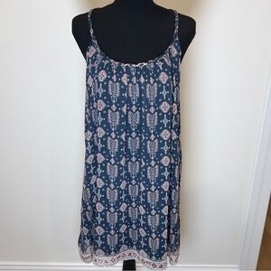 Hollister California Women’s Navy Blue Boho Coastal Chic Slip Dress Size Medium